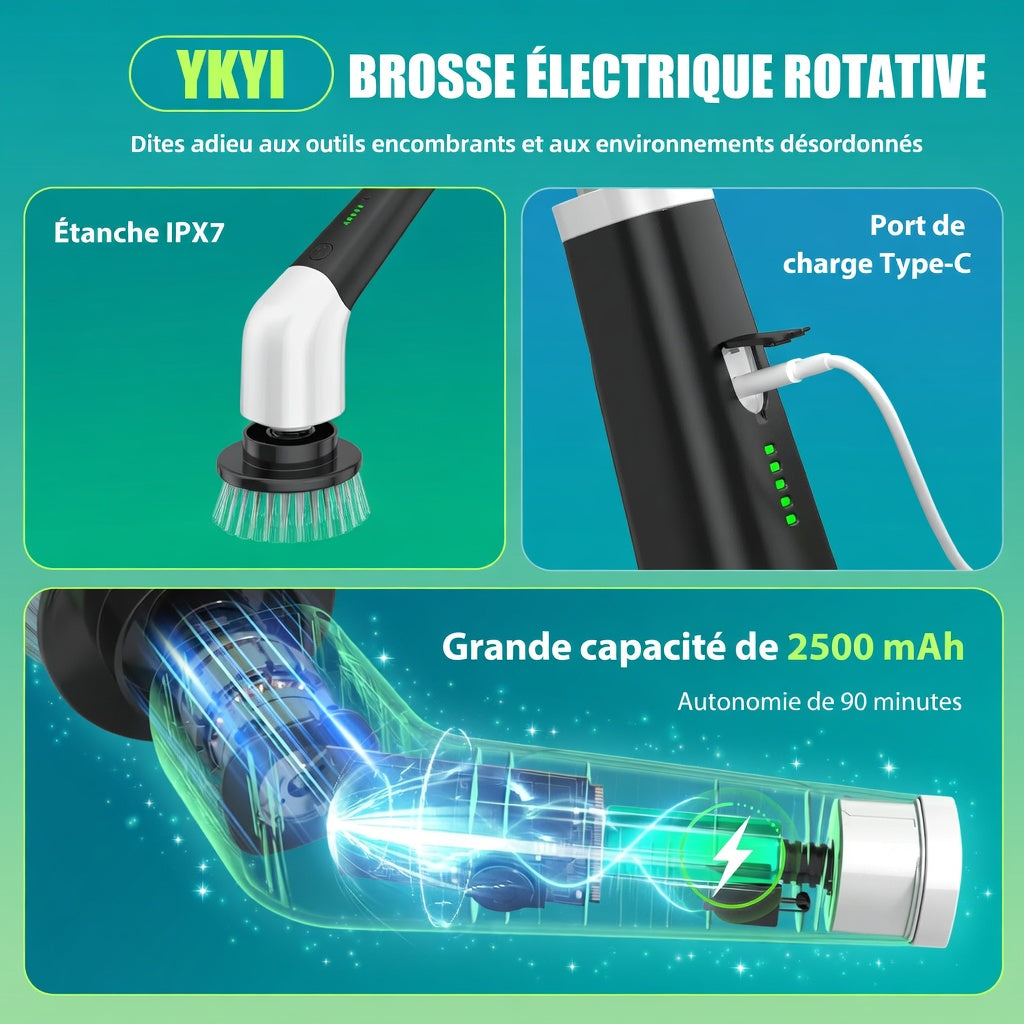 Brosse Électrique de Nettoyage Rotative